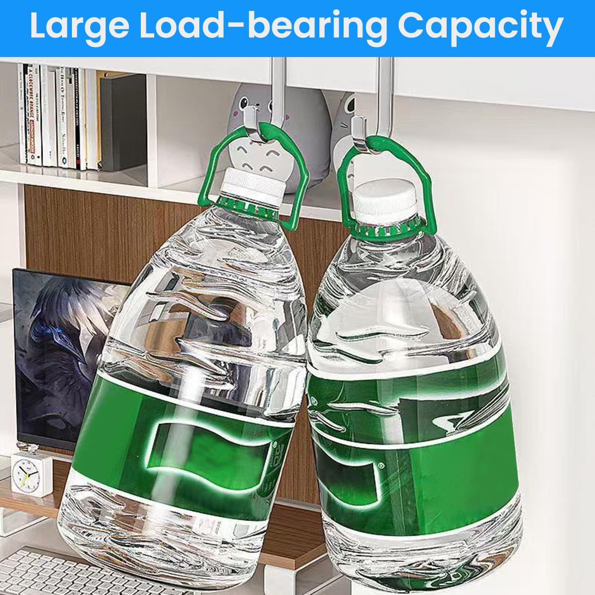 HASTHIP Door Hooks for Over Door Storage featuring Twin Hooks and Stainless Steel Organizer | 4Pcs No Drill Design