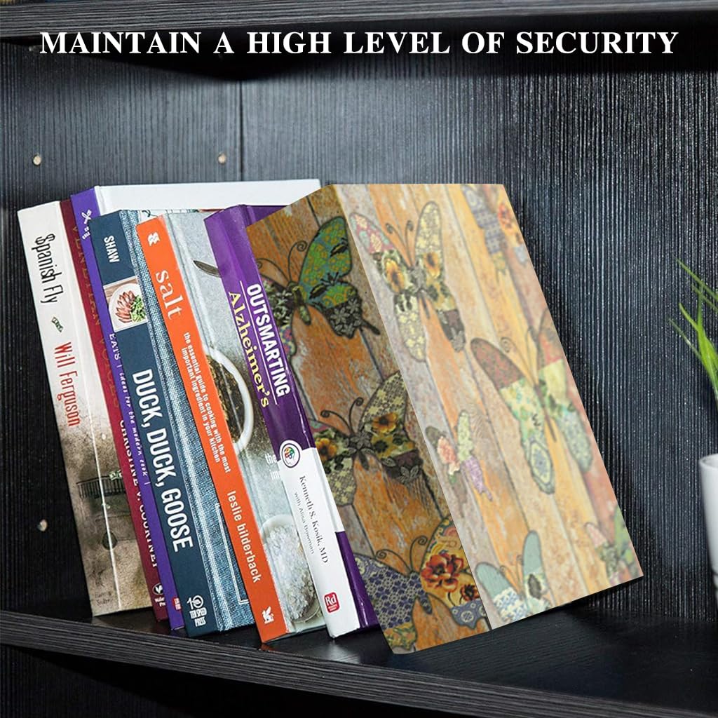 HASTHIP® Vintage Butterfly Metal Storage Box with Combination Lock, Safe Box Piggy Bank Office Personal Safe Box Diary Mini Lockerfor Cash Bills Piggy Bank Diary Office, 9.5"x6.2"x2.2"