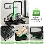 HASTHIP Kitchen Sink Organizer for Countertop with Drainage System and Removable Tray | 10×6×13.7 in Black Sponge Holder with Hooks