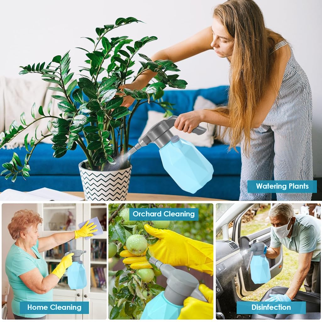 HASTHIP Electric Watering Spray Pump for Plants with 2L Tank and Dual Spray Nozzle | USB Rechargeable