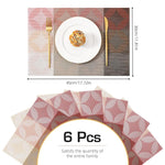 HASTHIP® 6Pcs Dining Table Placemats PVC Insulation Dining Placemats Creative Weaving Embossing Waterproof Dining Placemats, 17.7x11.8cm