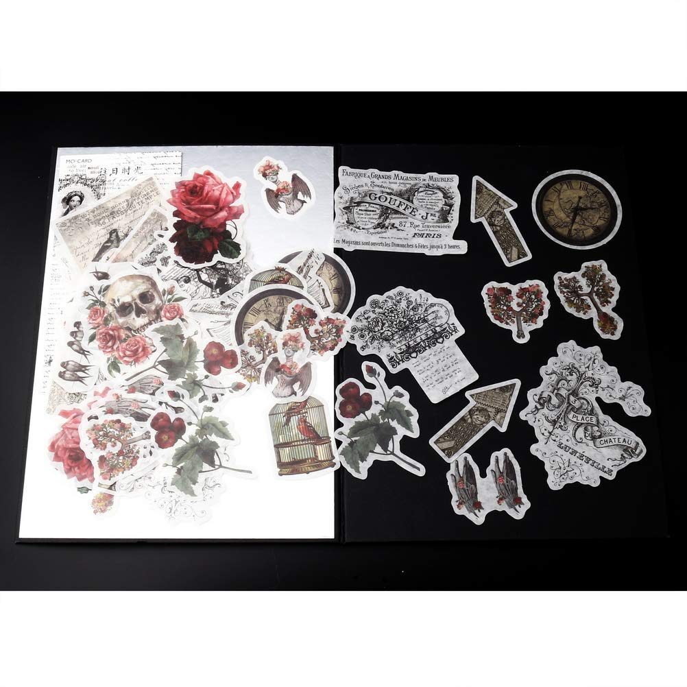 HASTHIP Vintage Ephemera Pack for Scrapbooking with 60 Pcs Self Adhesive Floral Stickers | Card and Notebook Decoration