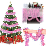 HASTHIP Pink Christmas Tinsel Garland for Trees and Parties featuring Shiny Metallic Fringe 16.4ft