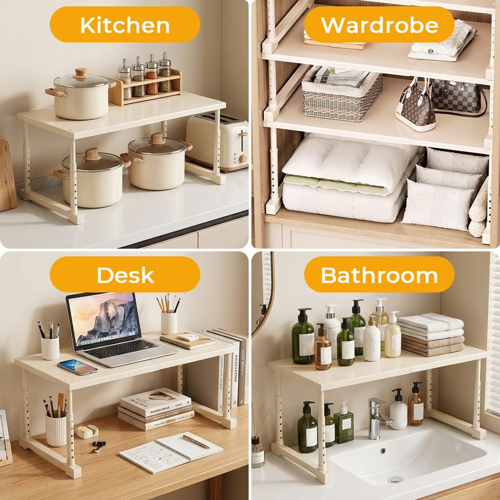 HASTHIP Adjustable Wardrobe Storage Shelf Organizer