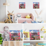 HASTHIP Paint by Numbers Kit for Adults and Kids with Brushes and Numbered Pigments 20x20cm | Mount Fuji Cherry Blossom Canvas Painting Set