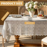 HASTHIP Dining Table Cover for 6 Seater with 55x78 in Waterproof Design and Lace Floral Fabric | Easy to Clean Dining Room Decor