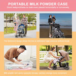HASTHIP® 300 Grams Baby Formula Dispenser, Portable Milk Powder Dispenser Container with Carrying Handle and Scoop, Foodgrade PP Double Layer Anti-Leak Design for Outdoor Travel Home (Pink)