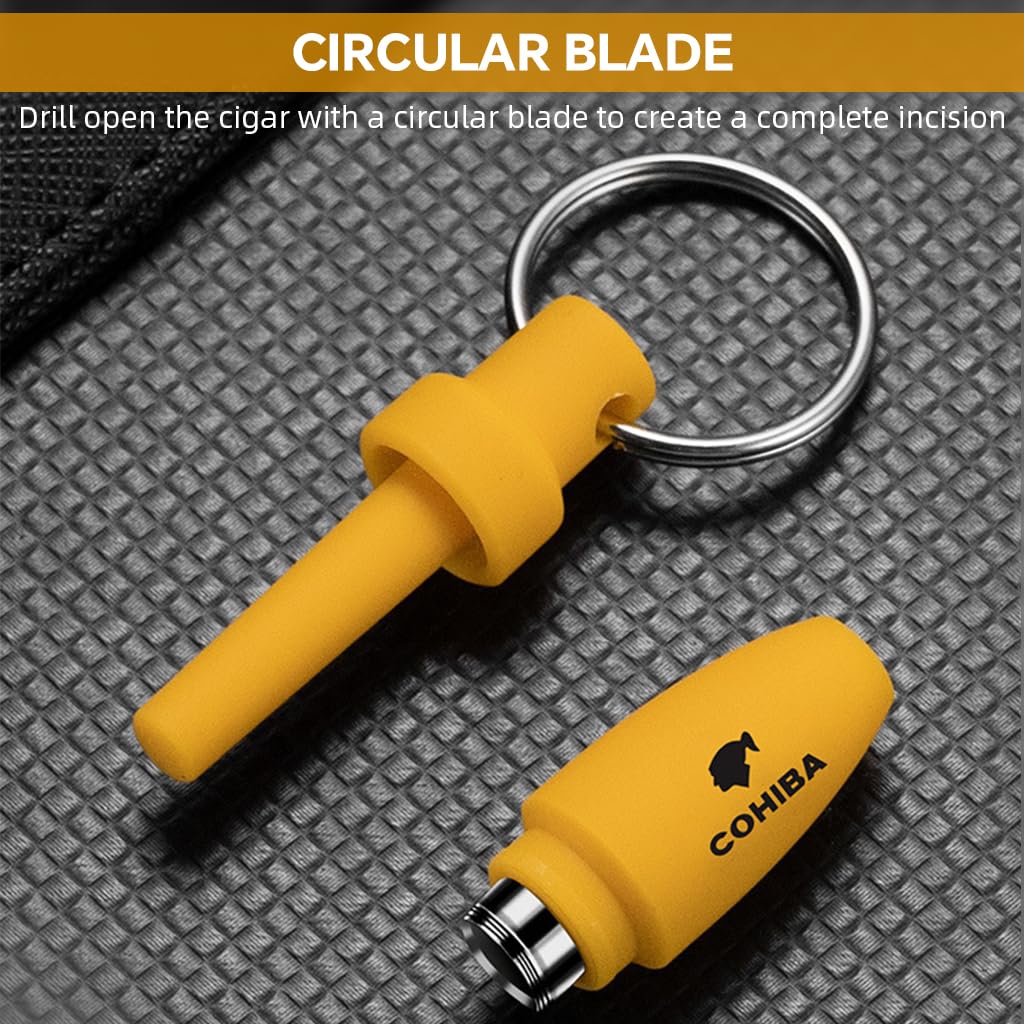 HASTHIP Cigar Cutter Set for All Cigar Sizes with 23mm V Cutter and 8mm Punch | Stainless Steel Gift