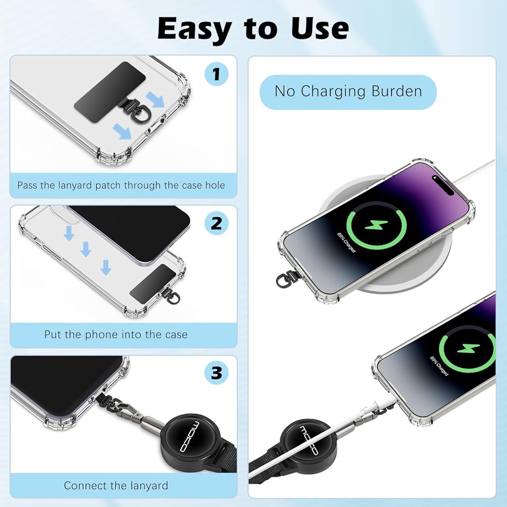 HASTHIP® Cordón Retráctil Antirrobo para Teléfono con Mosquetón Metálico de Bloqueo,Correa de Seguridad Giratoria 360° para Móvil,Llaves y Herramientas Ideal Senderismo y Escalada