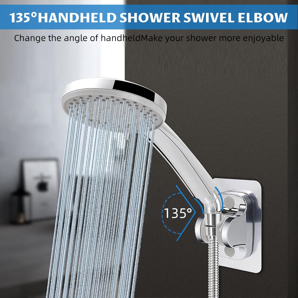 HASTHIP Shower Head Pipe Adapter for Adjustable 135° Spray Direction with Corrosion‑Resistant Build | Universal Fit for Fixed and Handheld Showers