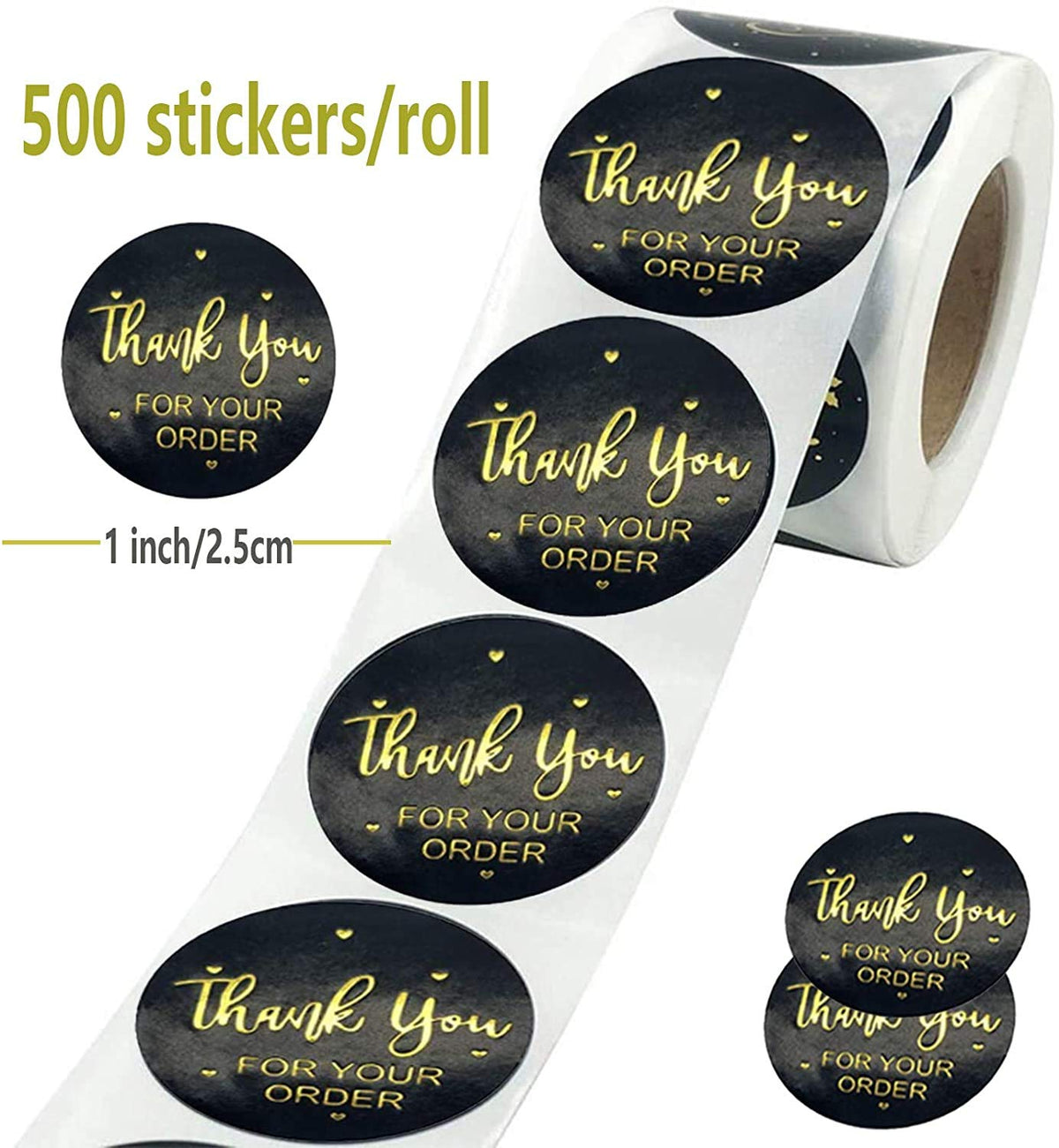 HASTHIP Thank You Paper Stickers for Envelopes and Stationery featuring Strong Adhesive 1500 pcs 40 mm | Pretty Round Floral Multicolour Design