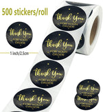 HASTHIP Thank You Paper Stickers for Envelopes and Stationery featuring Strong Adhesive 1500 pcs 40 mm | Pretty Round Floral Multicolour Design