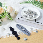 HASTHIP DIY Metal Fabric Covered Button Kit with Silicone Mold Tool 50 Sets for Sewing Crafts