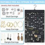 HASTHIP Hanging Jewellery Organizer for Closet and Wall with Dual Sides | Holds 300 Pairs and 30 Necklaces Black