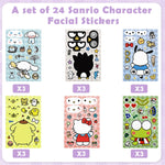 HASTHIP Kawaii Stickers Set 24 Pcs for DIY Sanrio Face Art with Waterproof PVC | Multicolor 10 cm
