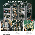 HASTHIP Earrings Display Stand for Desk with 4 Panel Folding Structure and Clear Design | Portable Jewelry Organizer