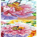 HASTHIP® DIY 5D Diamond Painting Kit Full Drill Rhinestone Embroidery Cross Stitch Pictures Art for Adults Suitable Home Wall Decor Peach Blossom Bridge 11.8x15.8In 3 PCS