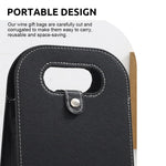HASTHIP Wine Bottle Gift Bags Set for Gifting and Parties featuring Snap Button Closure and PU Leather Design