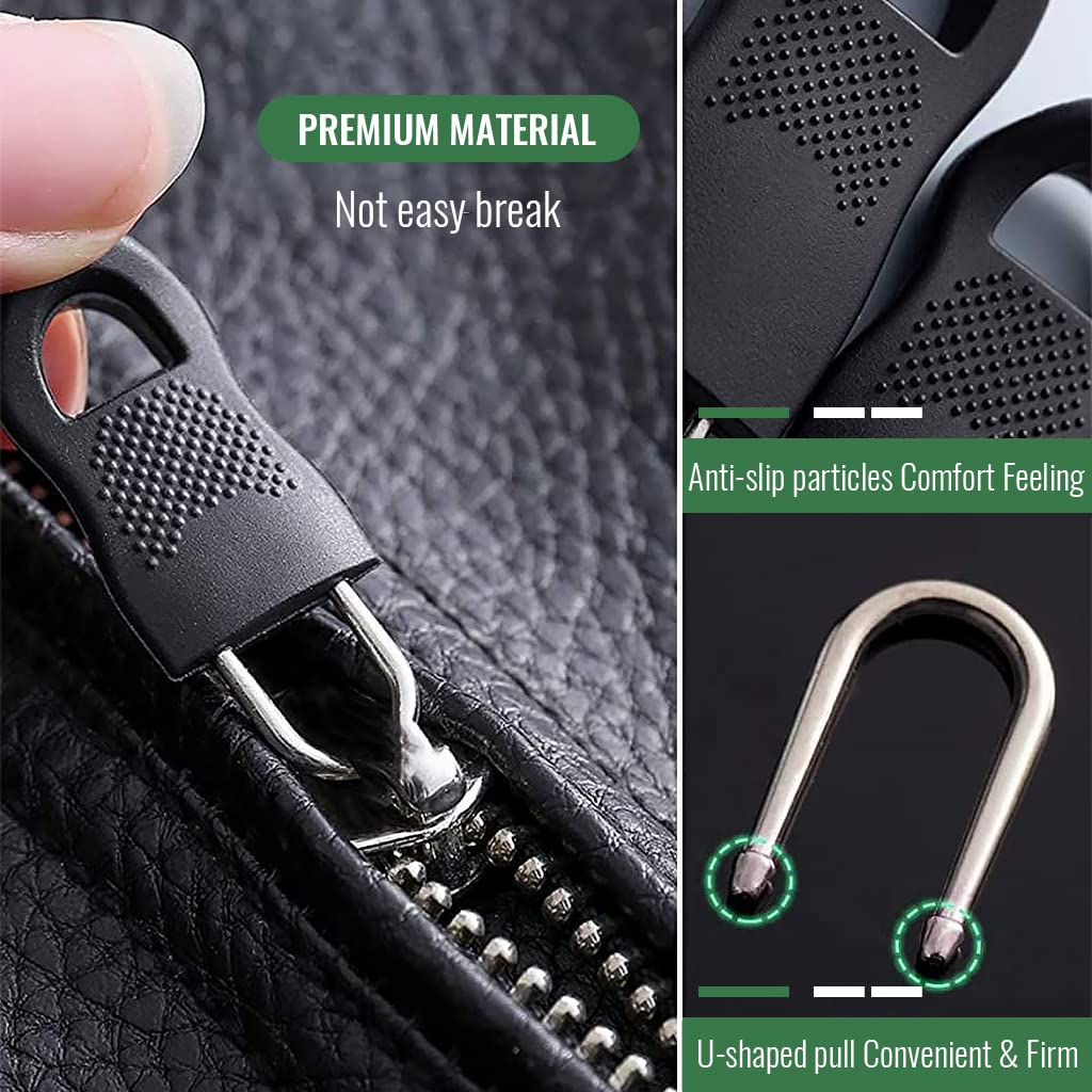 HASTHIP Zipper Pull Replacement Kit for Bags and Jackets featuring 40PCS with 3 Styles | Tool-Free Clip Design