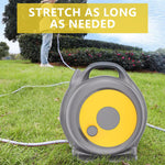 HASTHIP Retractable Garden Hose Reel with 49ft Flexible Hose and Hand Crank | Adjustable Spray Nozzle for Lawn and Car Wash