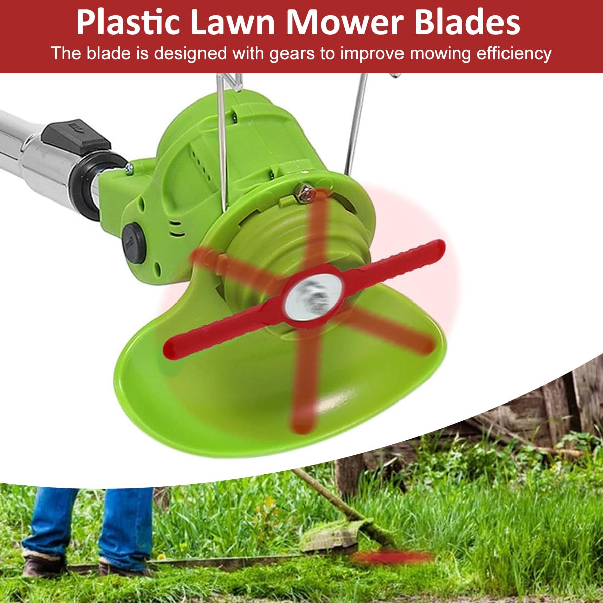 HASTHIP® 20Pcs Lawn Mower Blades Replacements 140x 14mm Plastic Mower Replacements Blades Serrated Mower Blades