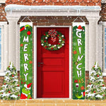 Christmas Decorations Fun Christmas Door Couplet Wall Hanging Couplet Outdoor Yard Front Porch Couplet Set, Hanging Merry Christmas Decorations Couplet for Porch, Door, Balcony