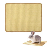 HASTHIP® Natural Sisal Rabbit Scratching Mats Set of 2, 16x12 Inch Non-Slip Cage Pad for Bunny Resting Chewing Guinea Pig Chinchilla Small Animals