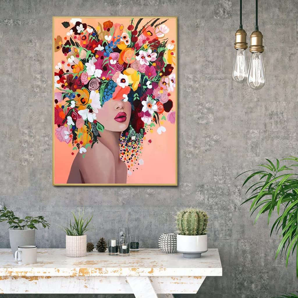 Diamond Painting Kit for Adults & Kids, 12x16inch DIY Canvas Flowers Painting Kits, Very Suitable for Home Leisure and Wall Decoration, Gift for Kids and Adults