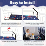 HASTHIP Toddler Airplane Bed 17.5x31.5 in for Travel with Zip Off Blanket and Side Pocket | Cartoon Design for Kids