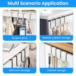 HASTHIP Door Hooks for Over Door Storage featuring Twin Hooks and Stainless Steel Organizer | 4Pcs No Drill Design
