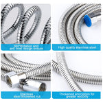 HASTHIP Shower Hose for Bathroom Use with Leak-Proof Connectors and 1.5 Meter Stainless Steel Flexibility | 2 Pack Set