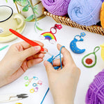 HASTHIP Crochet Kit for Beginners with 72 pcs Metal Hooks and Colorful Yarn | Includes Canvas Tote Bag