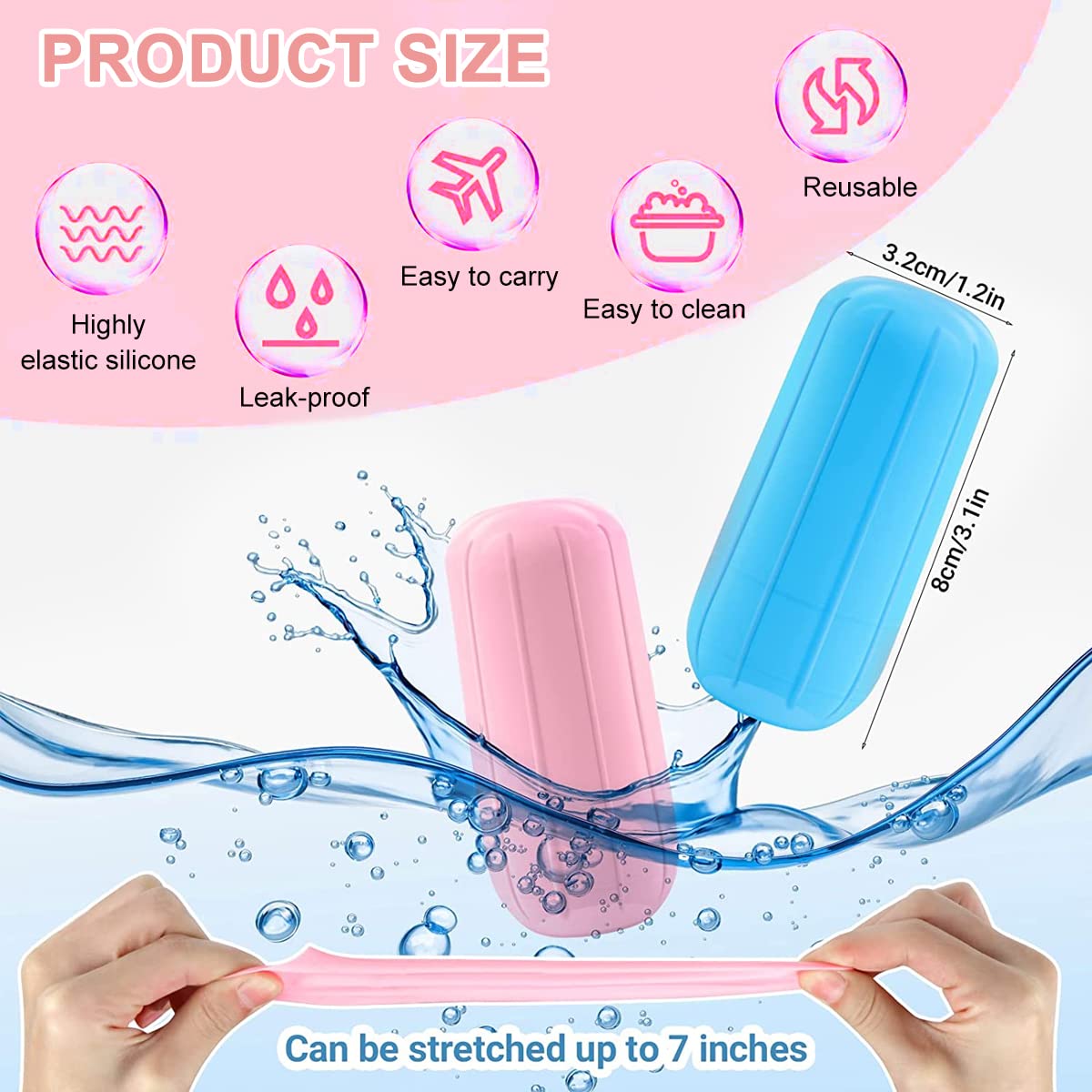 HASTHIP® 8-Pack Silicone Sleeves for Travel Bottles