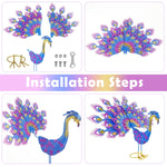 HASTHIP Peacock Decoration for Home and Garden featuring 38cm Wrought Iron Art Showpiece