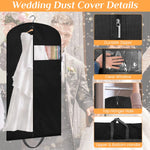 Wedding Dress Dustproof Cover 1.8m Long Protective Cover Portable Garment Bag Dustproof Cover for Dress, Wedding Dress, Evening Dress Wardrobe Hanging Dustproof Cover