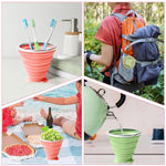 HASTHIP Collapsible Cup for Travel with Lids and Reusable Foldable Silicone Design | 2 Pack