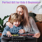 HASTHIP Electronic Drum Set for Beginners with 9 Pads and Dual Pedals | Portable Roll Up Design