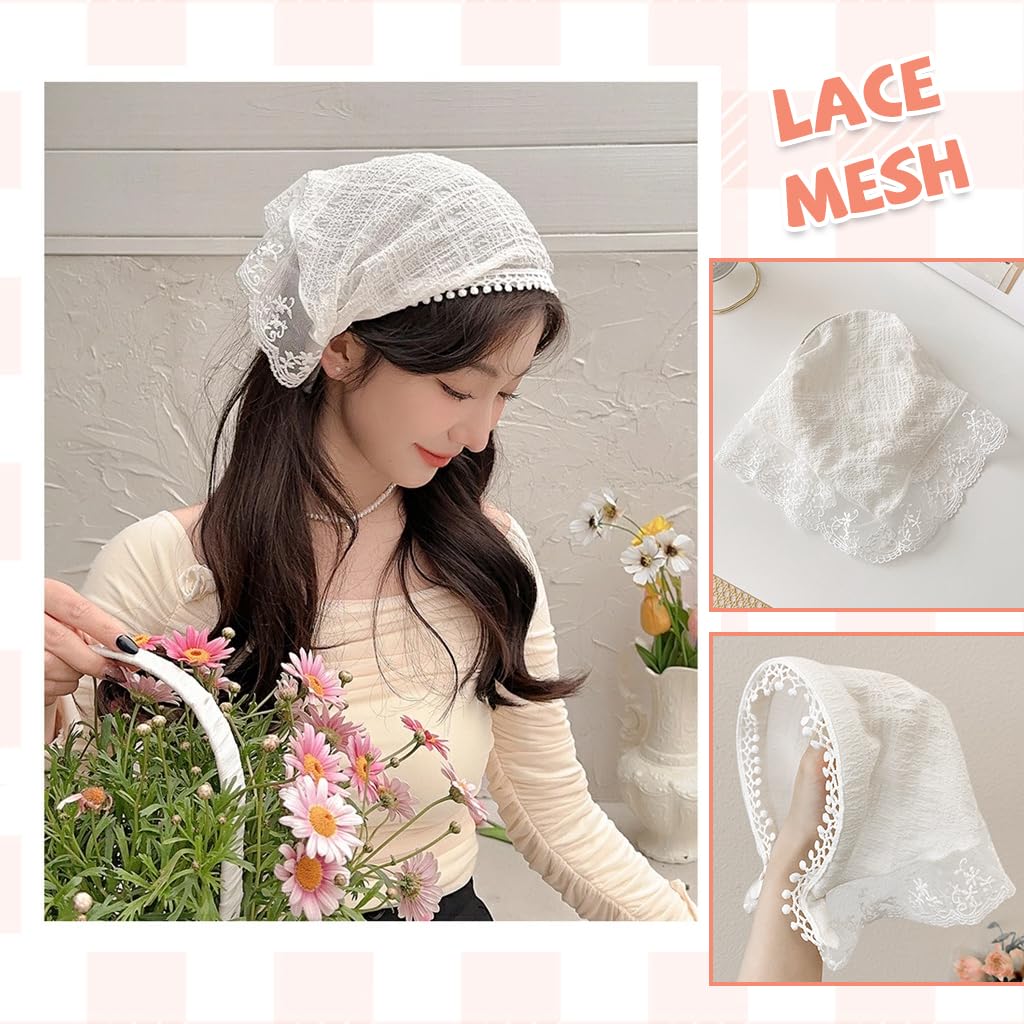 HASTHIP 2-Pack Lace Headbands with Bow Detail for Women