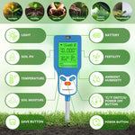 HASTHIP® 6-in-1 Digital Soil Tester with pH Meter, Moisture Sensor, Sunlight, Temperature, Humidity & Fertility Reader, Rotating Backlight LCD Display, Soil Test Kit for Gardening, Farming, Plant Care