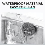 HASTHIP® 2Pcs Self Adhesive Sponge Holder Sink Caddy for Kitchen Sink, 304 Stainless Steel Scrubber Hanger Caddy Accessories forKitchen Accessories, Sliver