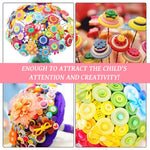 HASTHIP Sewing Buttons for Crafts and Clothes 300 pcs featuring Assorted Shapes | Resin Round Candy Colors for DIY Projects