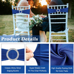 HASTHIP Chair Sashes for Wedding and Banquet with Tie Free Stretch Design | 20 Pack Blue Spandex Bands