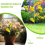HASTHIP Sticky Bug Trap Strips for Planter Pots with Sticks 10 Count 3.3x3.3cm | Yellow Decorative Pest Control