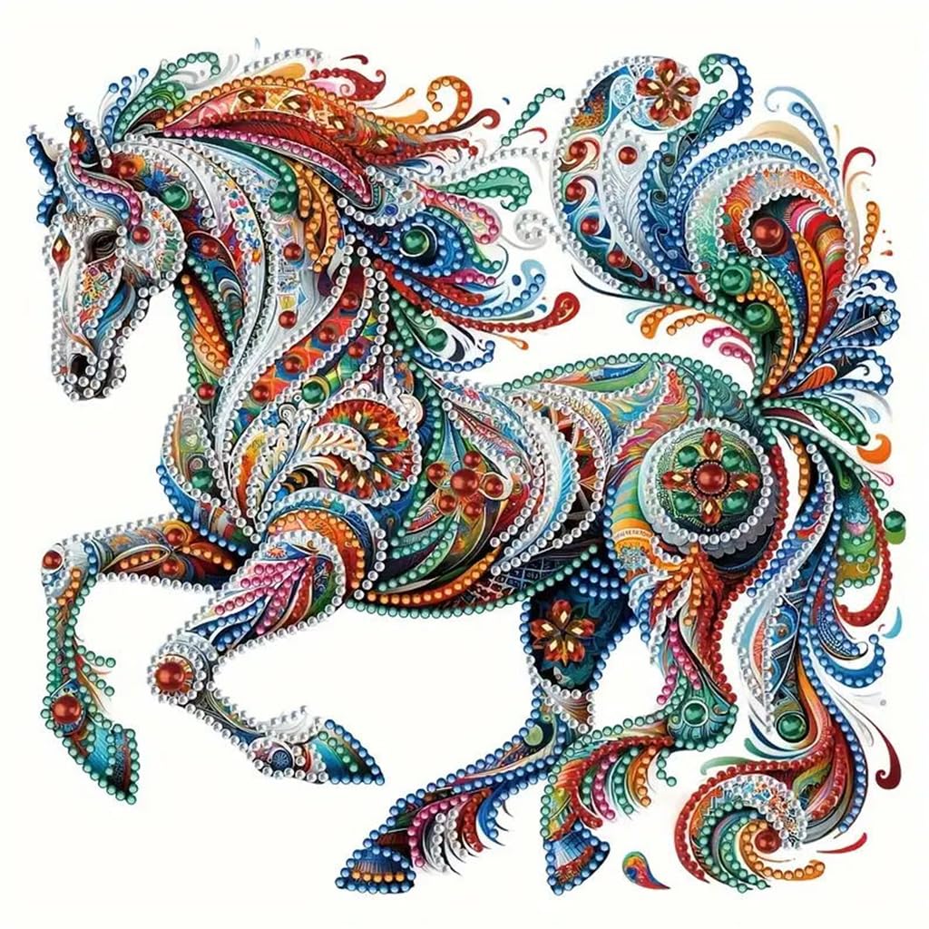 HASTHIP 5D Diamond Painting Kit for Home Decor featuring 12x12 in Horse Design | DIY Art Set