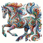 HASTHIP 5D Diamond Painting Kit for Home Decor featuring 12x12 in Horse Design | DIY Art Set