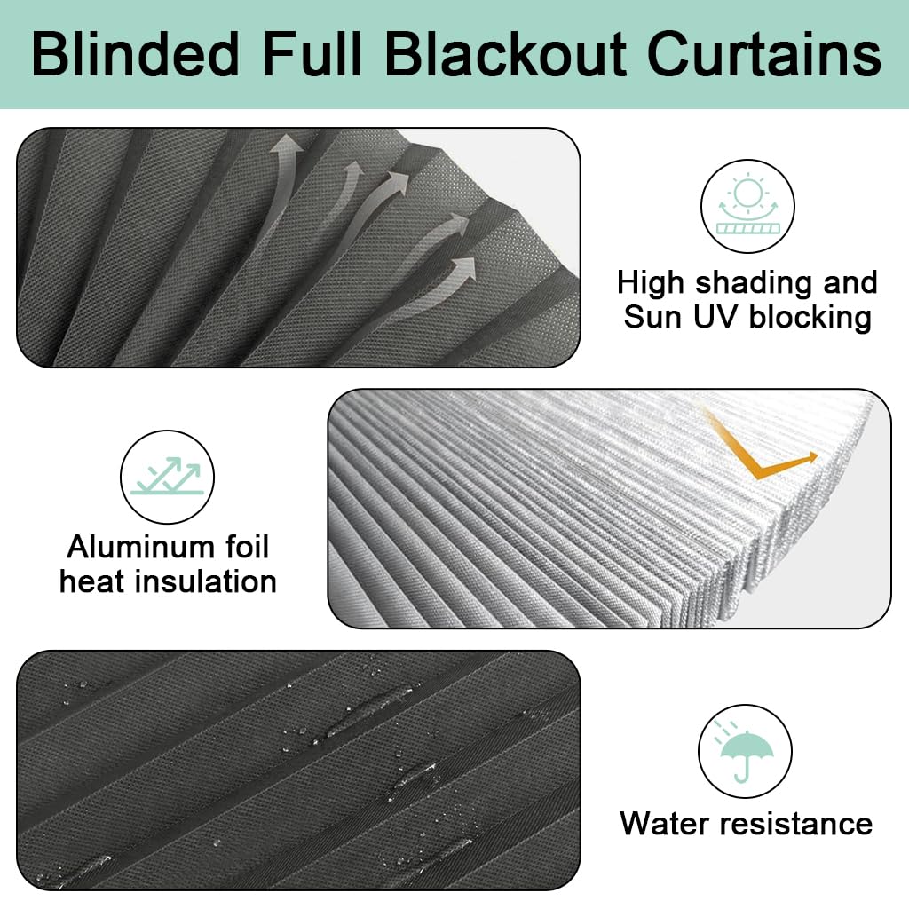 HASTHIP Blinds for Windows for Home with Self Adhesive No Drill Design 60cm x 150cm Grey