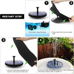 HASTHIP Solar Fountain Pump for Bird Bath and Garden with 7V 1.4W Panel | 5 Nozzles Black