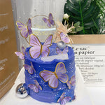 HASTHIP Cake Decoration Items Set for Birthday Cakes with 56Pcs Butterfly Toppers | Purple Decor for Girls Party