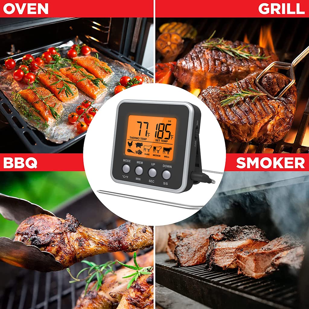 HASTHIP Digital Kitchen Timer for Cooking and Study with 80–90dB Alarm | Manual Winding Design