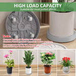 HASTHIP Plant Caddy for Indoor & Outdoor Pots featuring 360° Rotatable Wheels and 8.66 in Tray